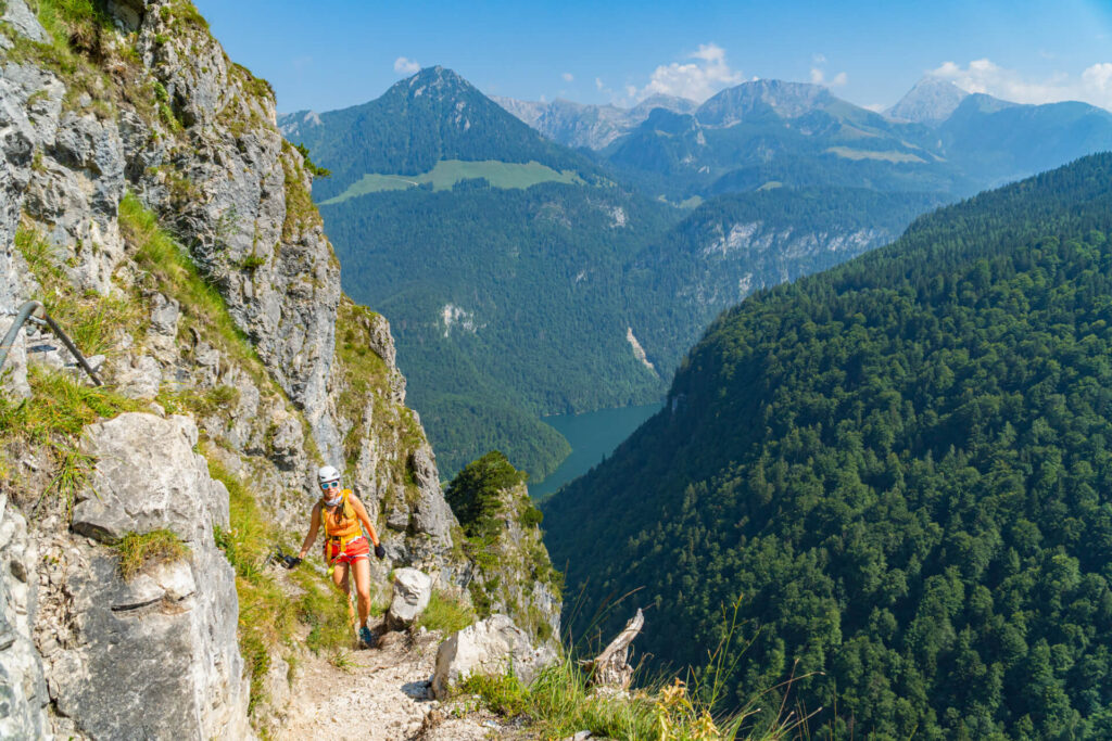 Via ferraty w Alpach Bawarskich, na via ferracie Grunstein